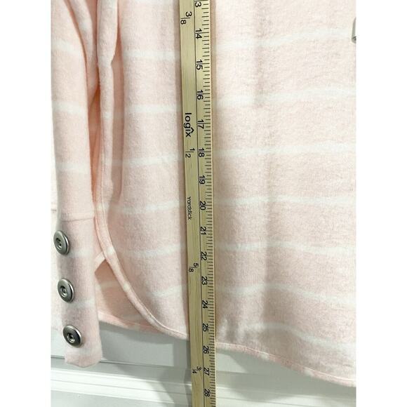 RUBY RD. Tunic Top LP Cream Pink Plaid Pullover Comfy Cozy Leisurewear - Picture 4 of 7